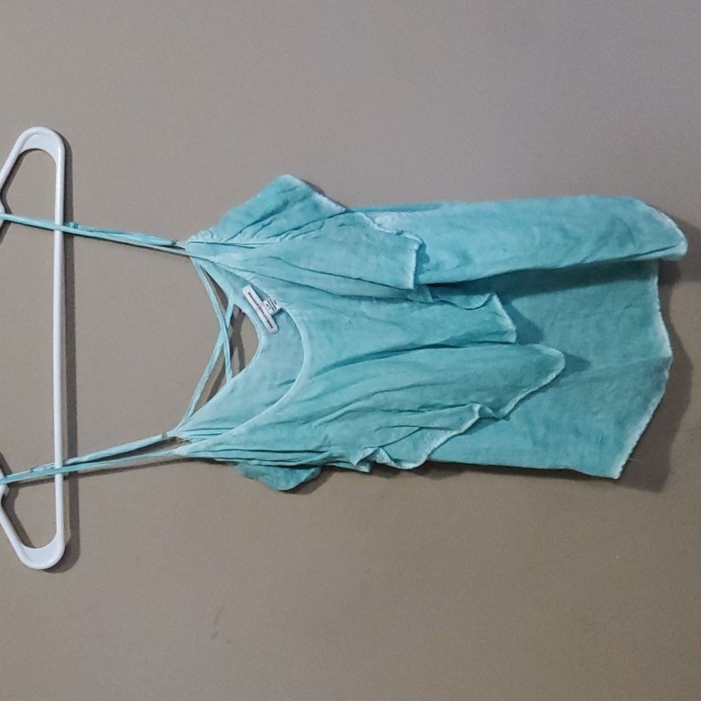 American Eagle Outfitters Light Blue Ruffle Top - Picture 4 of 6
